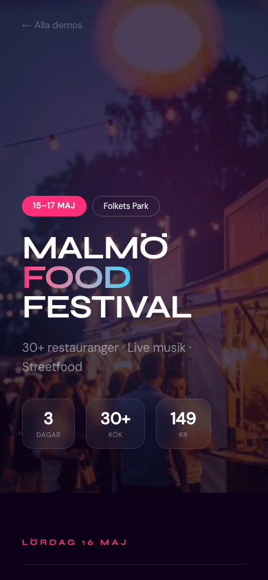 Malmö Food Festival — Event material