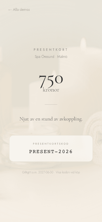 Spa Öresund — Gift card