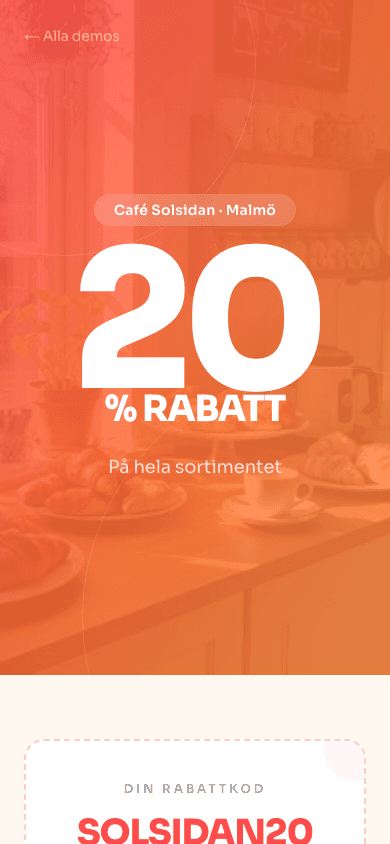 Café Solsidan — Discount card